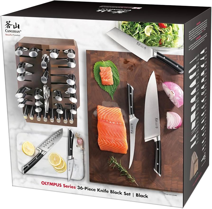 Amazon.com: Cangshan OLYMPUS Series 36-Piece Block Set, Forged