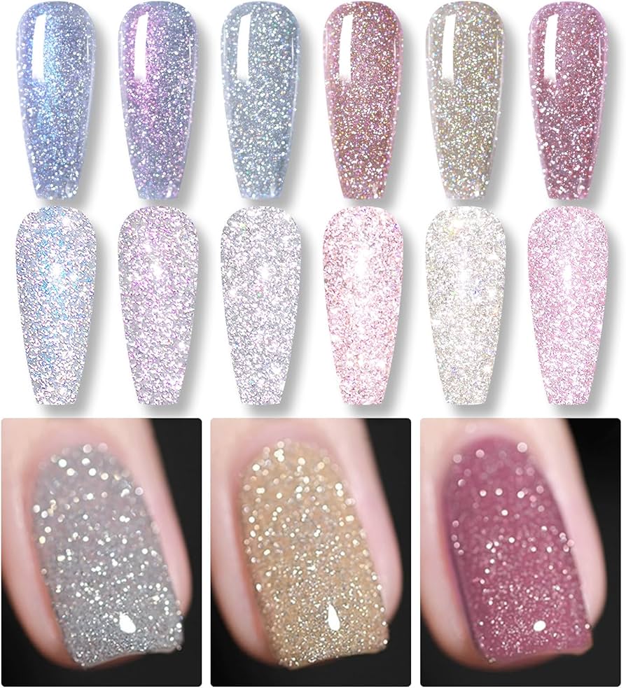 Amazon | BORN PRETTY ジェルネイル ラメ フラッシュネイル ジェル