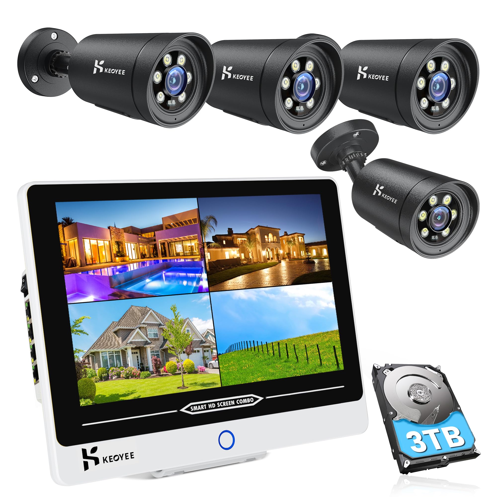 Amazon.co.jp: 【500万画素・夜間カラー撮影】KEOYEE 防犯カメラ POE