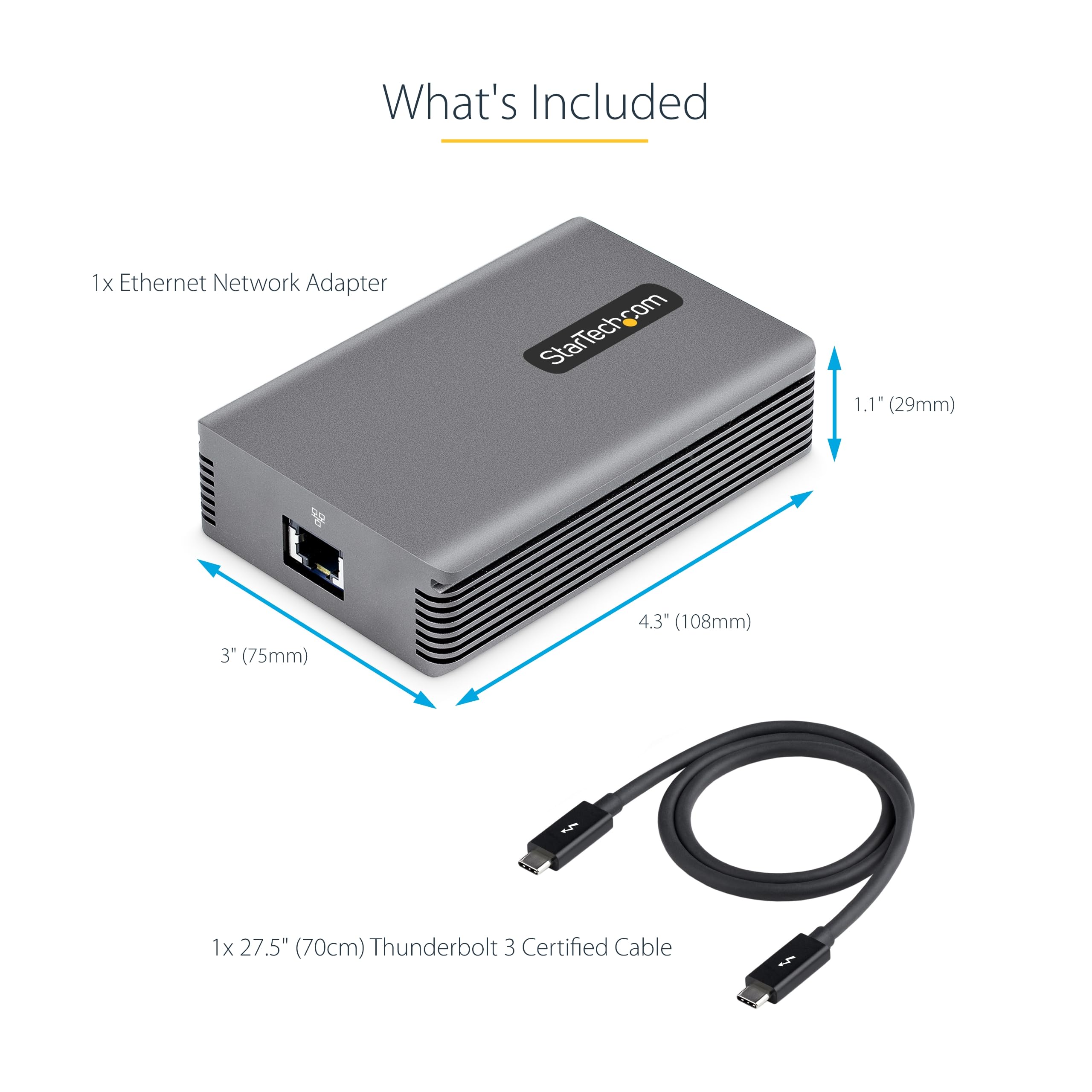 Amazon.com: StarTech.com Thunderbolt 3 to Ethernet Adapter, 10GbE