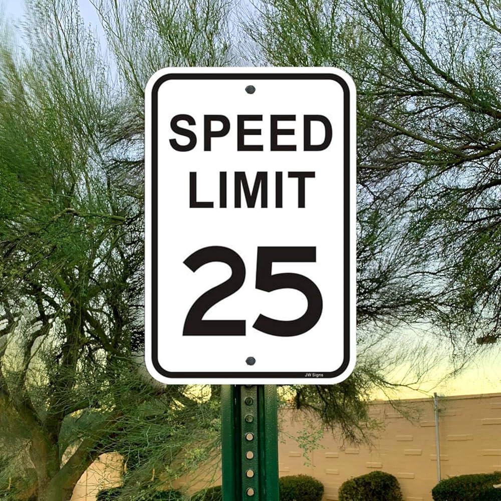 Amazon.com: 2-Pack Speed Limit 25 MPH Sign Slow Down Traffic Sign