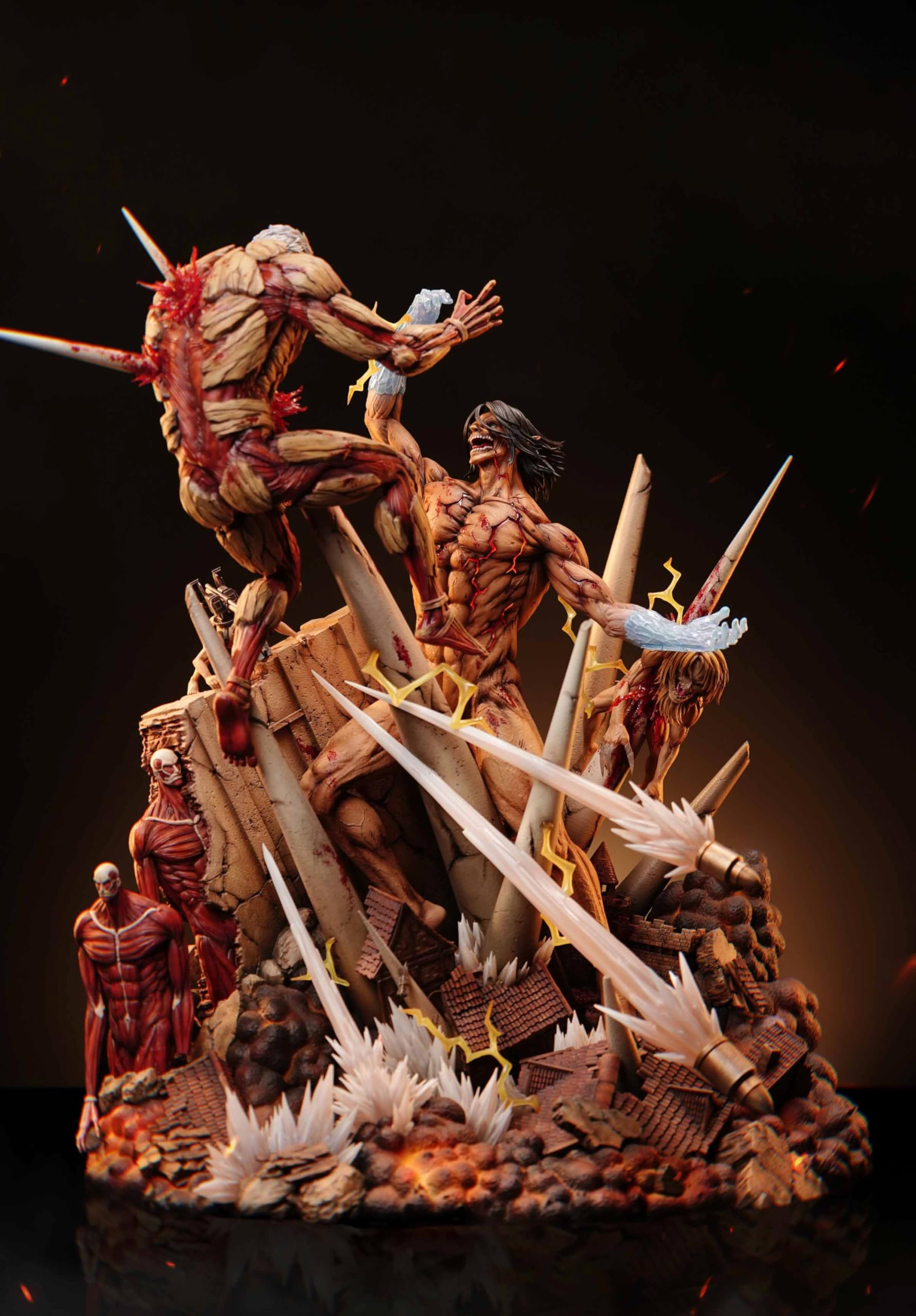 Amazon.co.jp: 始祖の巨人VS鎧の巨人 フィギュア ノンスケール 塗装