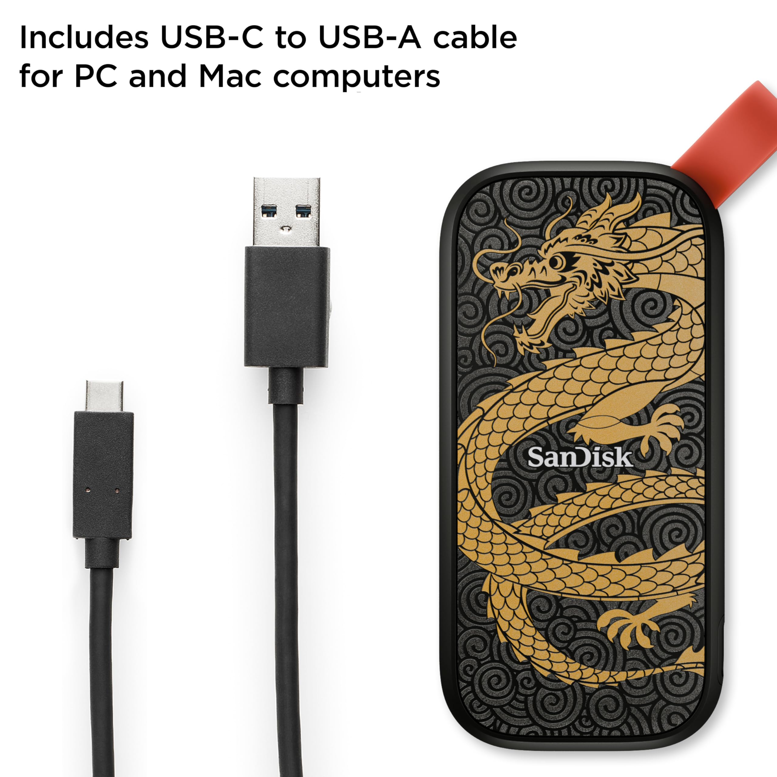SanDisk 1TB Portable SSD, Dragon Edition - Up to 800MB/s, USB-C
