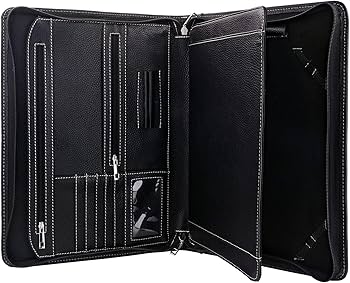 Amazon.co.jp: XIAOZHI ブラックレザーポートフォリオ メモパッド