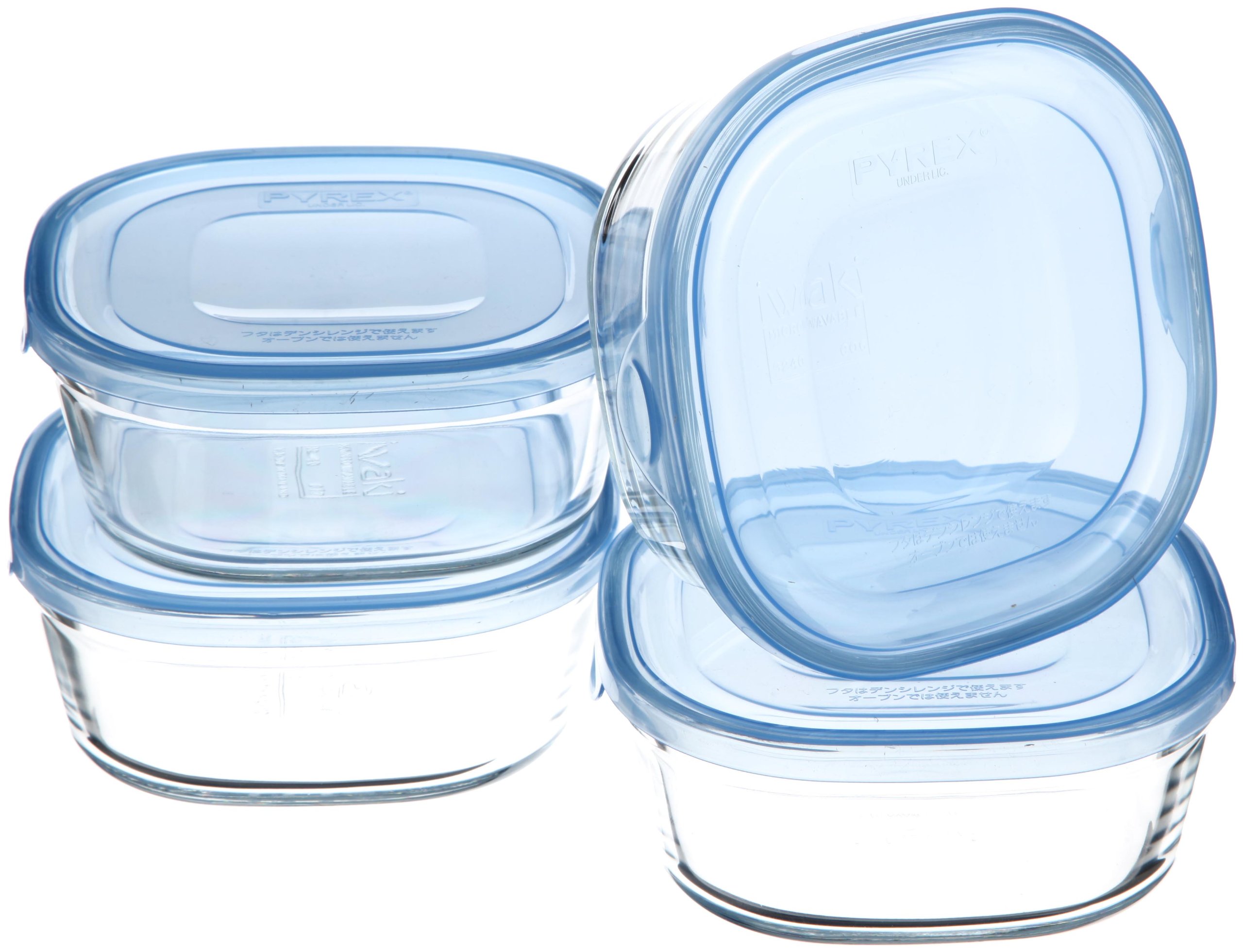 Amazon｜iwaki(イワキ) 耐熱ガラス 保存容器 アクアブルー 角型 S