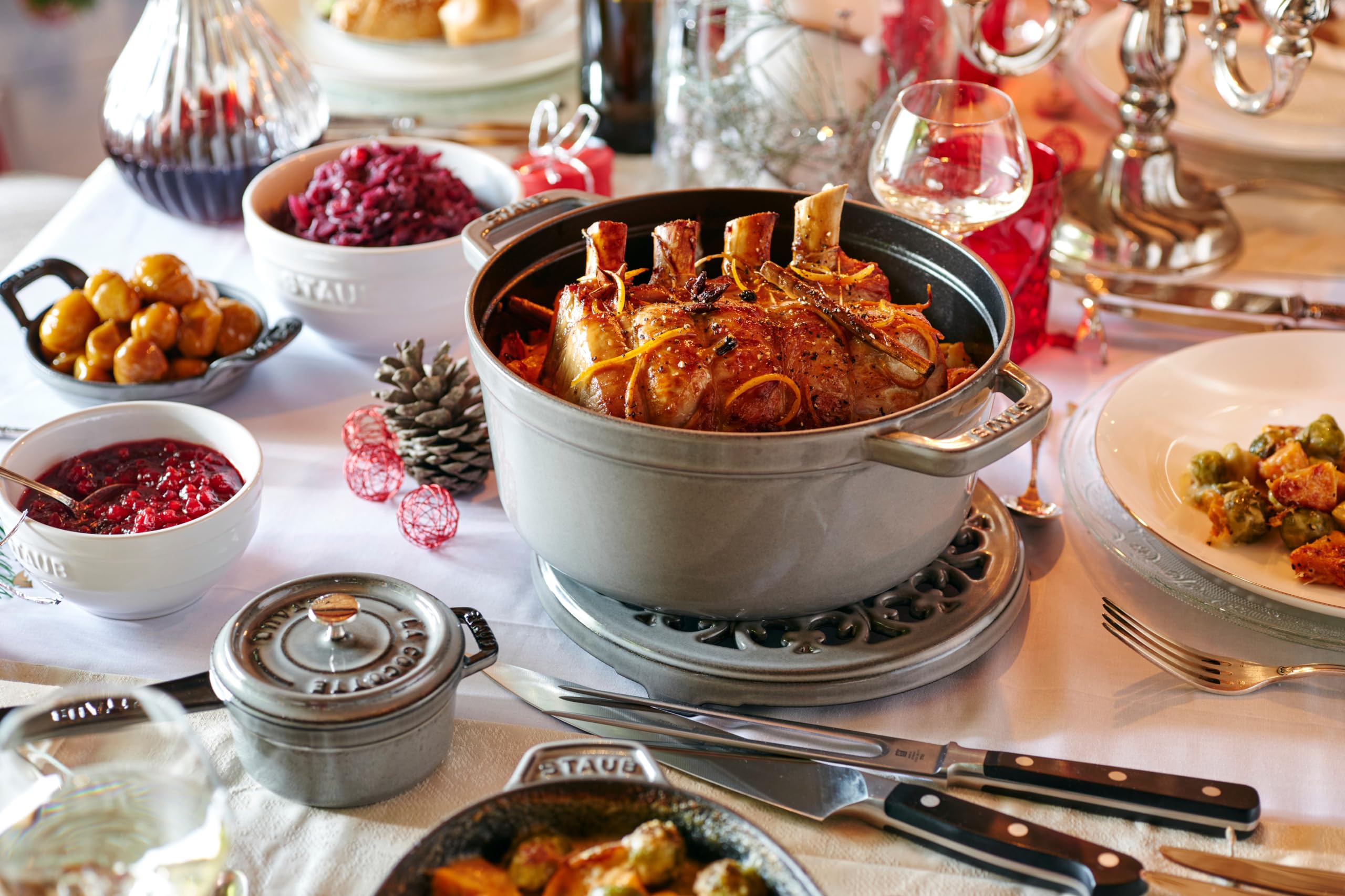 Amazon.co.jp: staub ストウブ 「 ピコ ココット ラウンド グレー 34cm