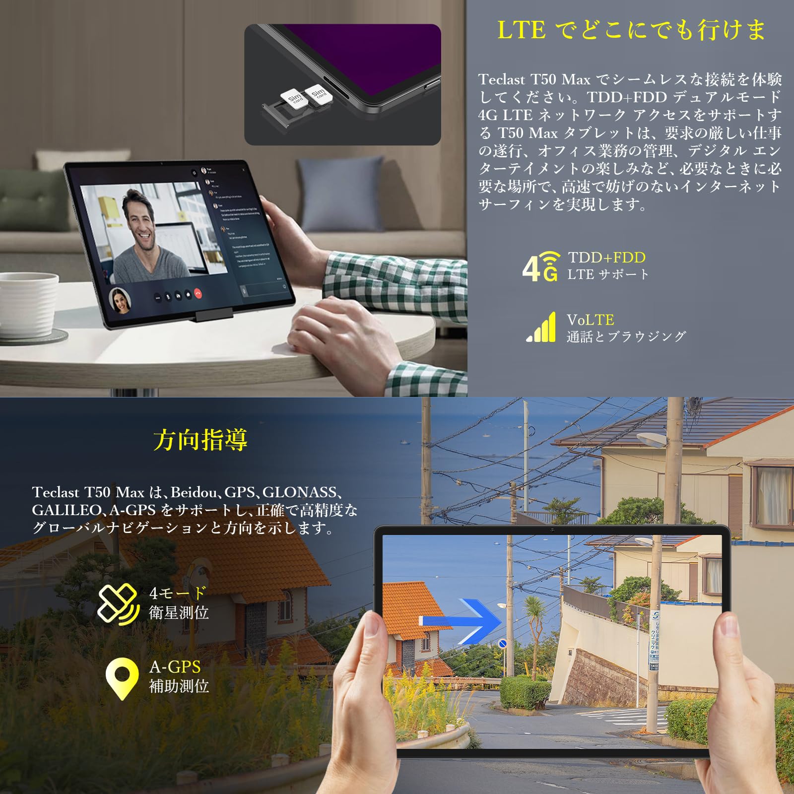 Amazon.co.jp: TECLAST T50 MAX Android 14 タブレット 11インチ1920