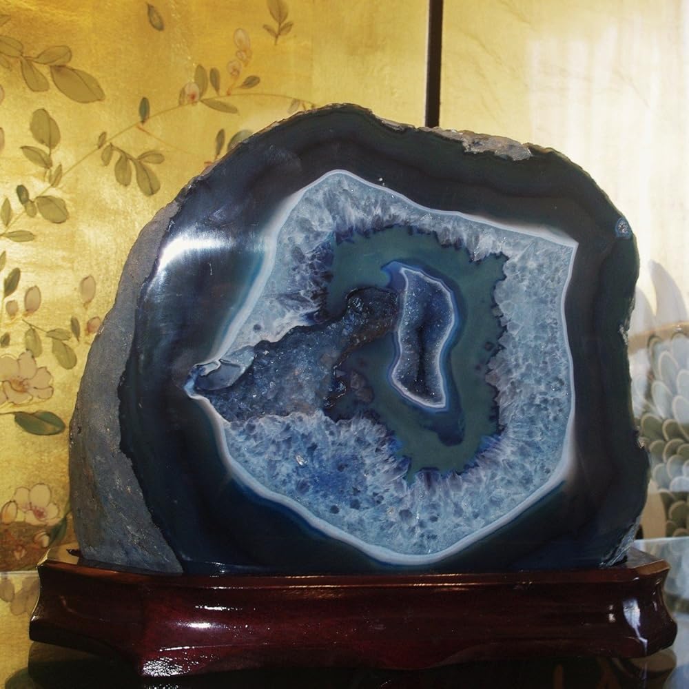 Amazon | theory xyz 瑪瑙 置物 (めのう) 原石 台付き 青瑪瑙(アゲート