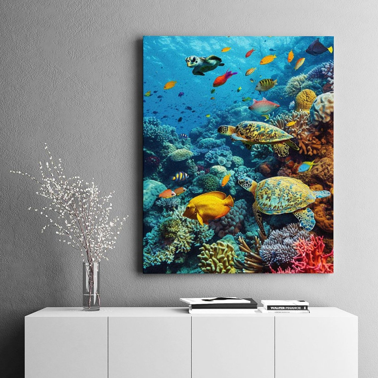 Amazon | 水中世界のサンゴと魚たち 数字キットによる絵画 数字油絵