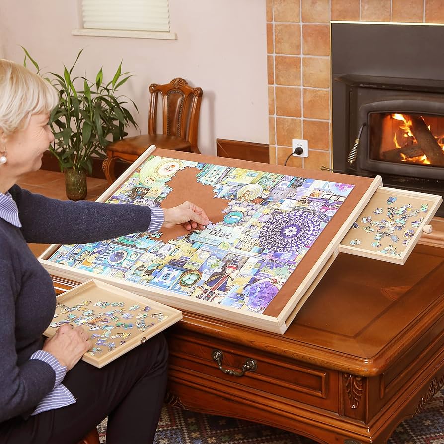 Amazon.co.jp: YISHAN 1000ピース 木製ジグソーパズルボードテーブル