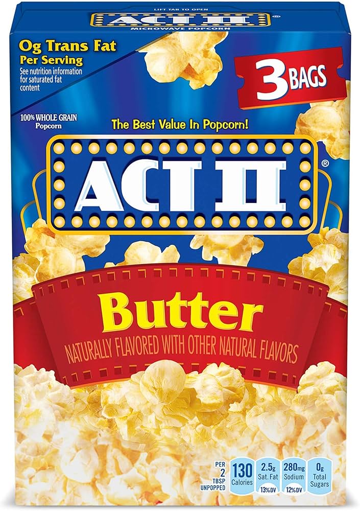Amazon.com: Act II Butter Microwave Popcorn, 2.75 oz., 3-Count