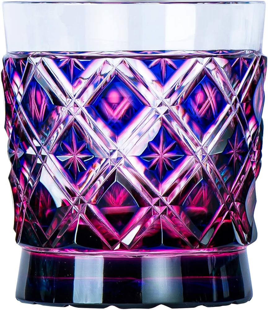 Amazon｜山下工芸(Yamashita kogei) ロックグラス 金赤/瑠璃 φ78×H85mm