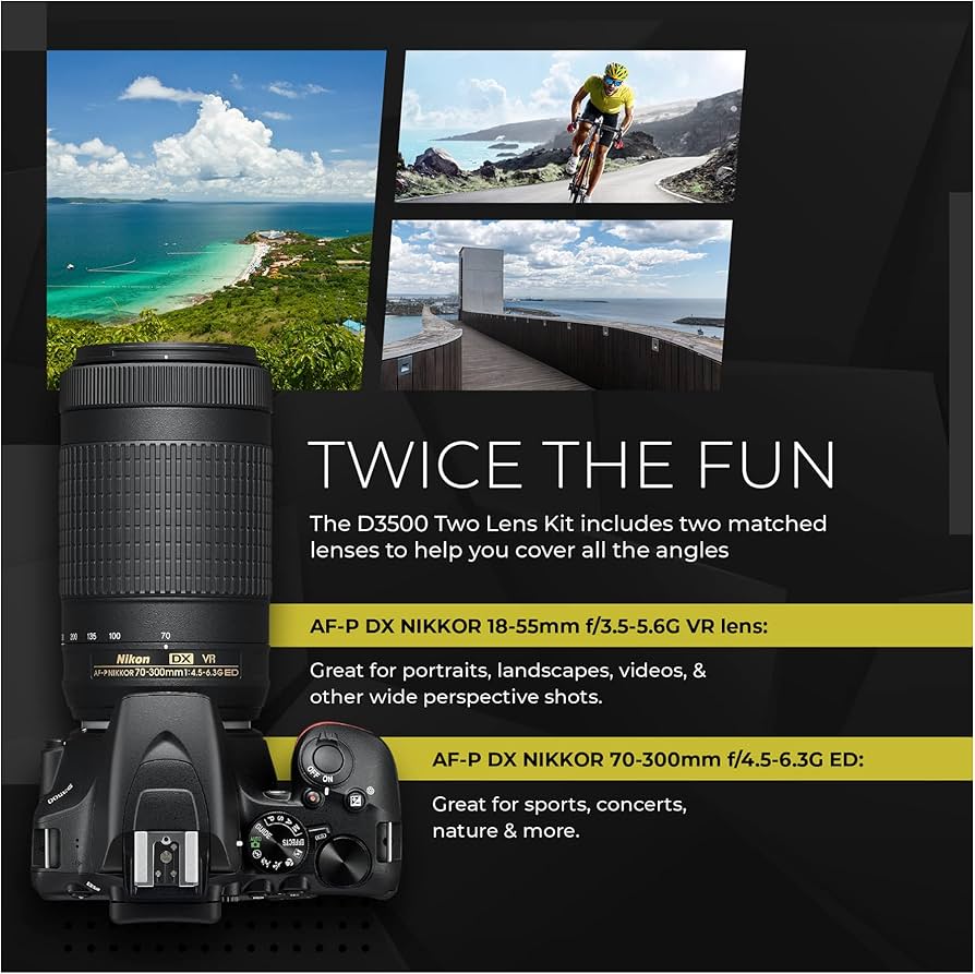 Amazon.com : Nikon D3500 DSLR Camera with AF-P 18-55mm and 70