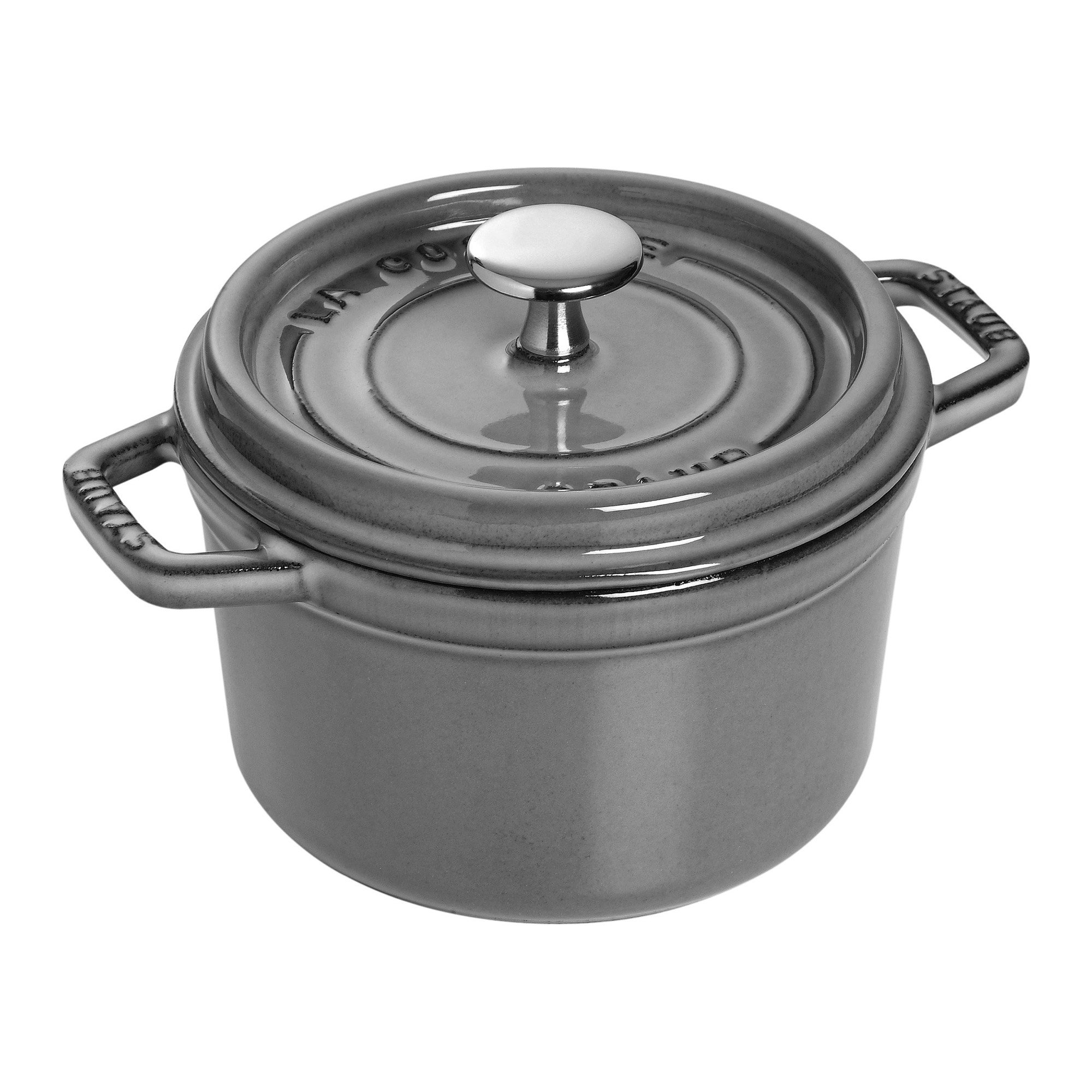 Amazon.com: Staub Cast Iron 1.25-qt Round Cocotte - Graphite Grey