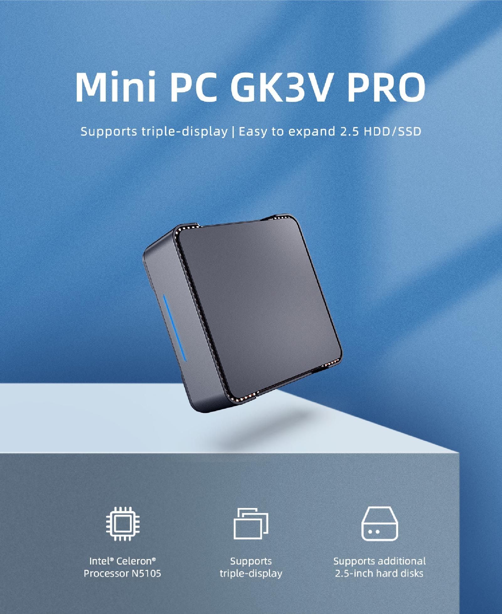Amazon.co.jp: Gk3v Pro Intel Celeron N5105、ミニ PC、トリプル