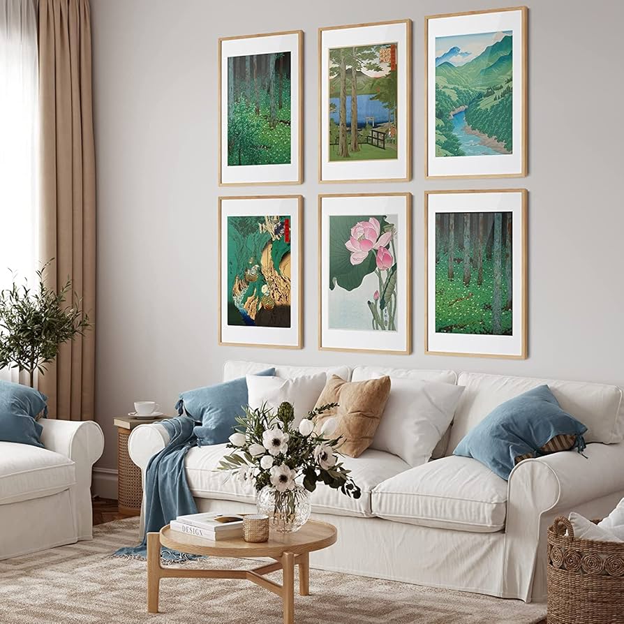 Amazon.com: Japanese Decor Woodblock Nature Poster Green Artwork