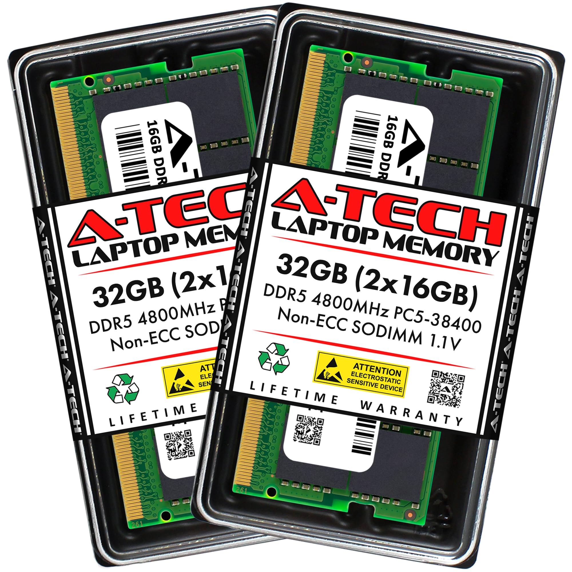A-Tech 32GB Kit (2x16GB) DDR5 4800MHz PC5-38400 CL40 SODIMM 1.1V
