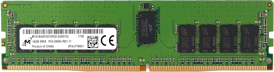 MICRON 16GB PC4-2666V-R Registered ECC 2RX8 Memory RDIMM