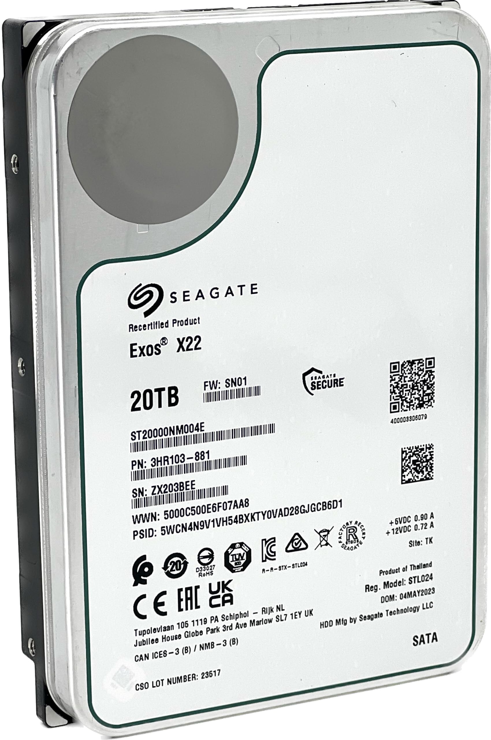 Amazon.com: Seagate (Renewed) Exos X22 20TB SATA 6Gb/s 7200RPM 3.5