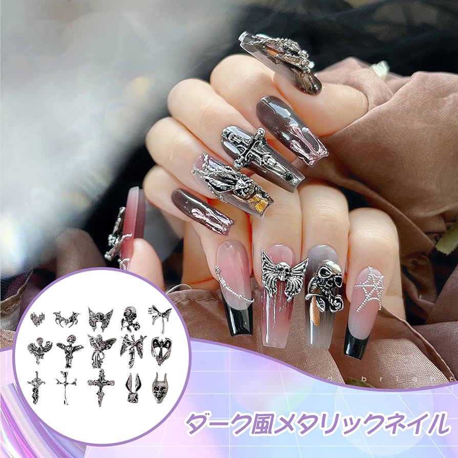 Amazon.co.jp: VTEERY(みさ) ネイルパーツ パンク風 (30個セット