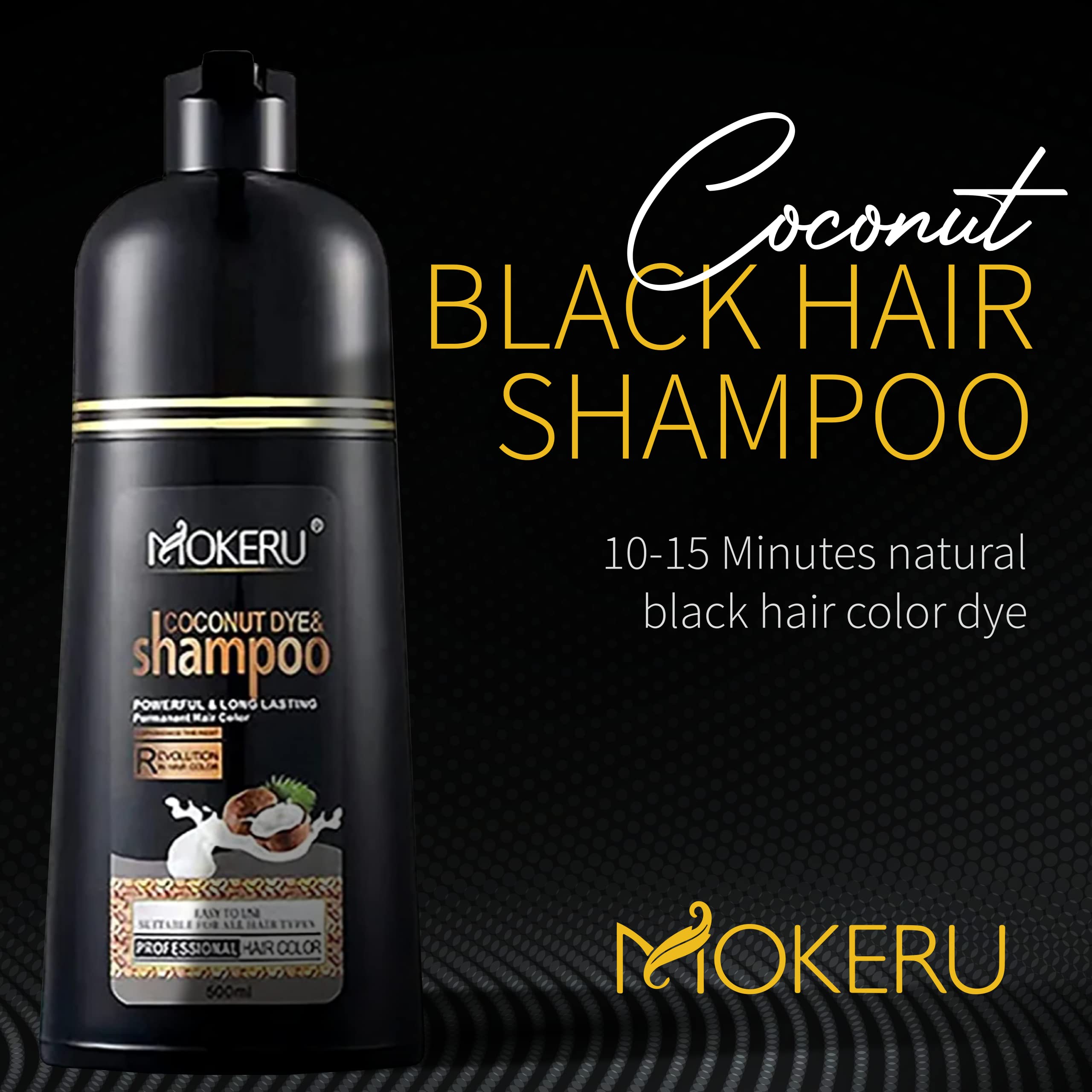 Amazon.com : MOKERU Instant Coconut Black Hair Dye Shampoo for Men