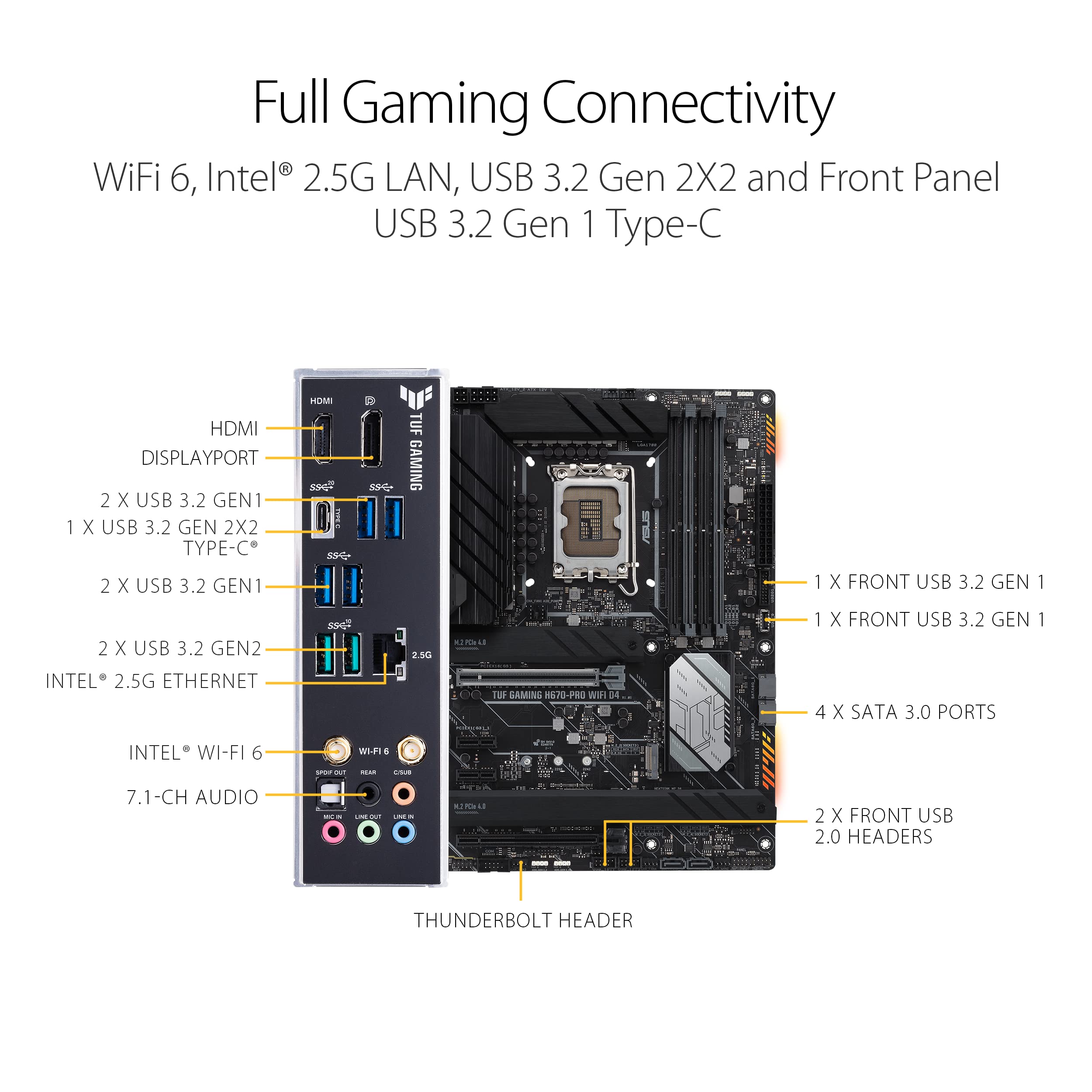 Amazon | Asus TUF Gaming H670-Pro WiFi D4 Intel LGA 1700 ATX DDR4