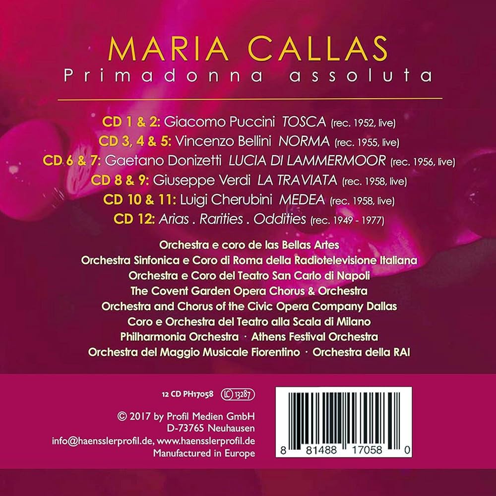 Amazon.co.jp: マリア・カラス・エディション～歿後40年記念 5つの