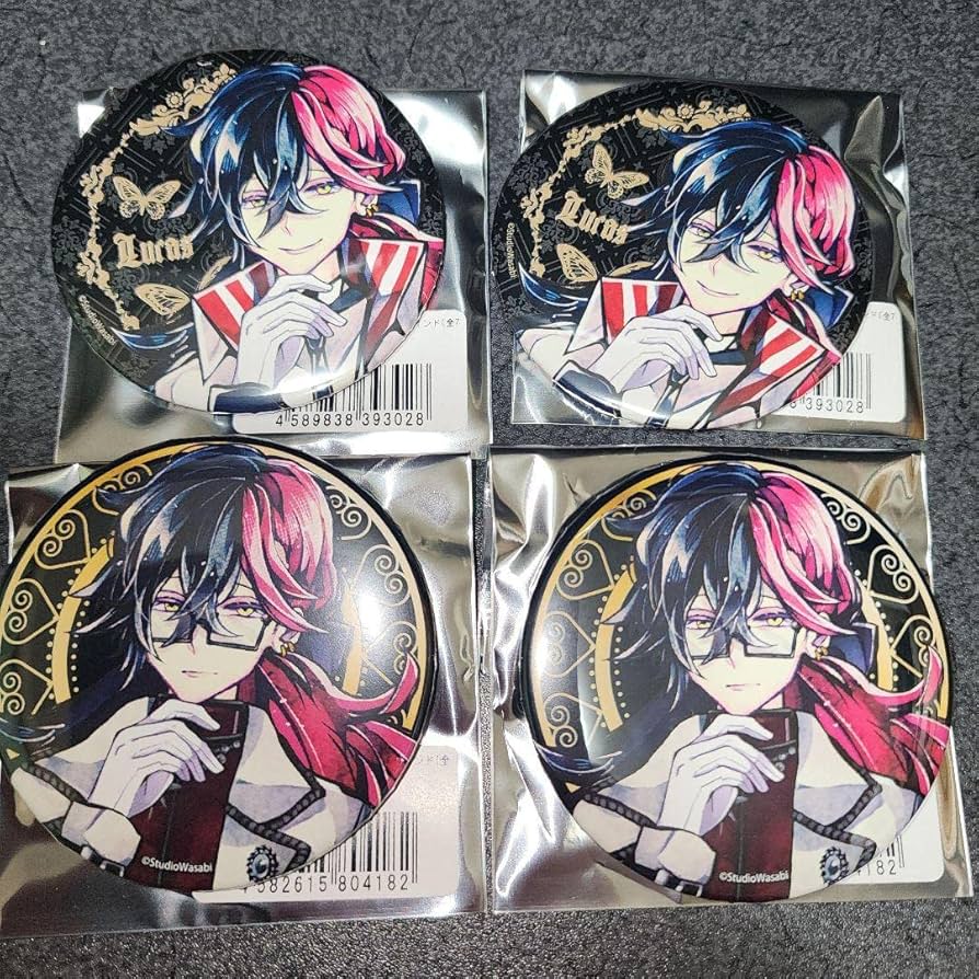 匿名配送 あくねこ 2024 バースデー グッズ ルカス 缶バッジ 匿名配送