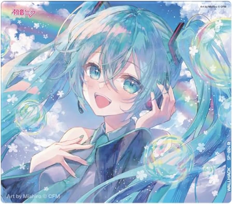 Amazon.co.jp: Wallhack × 初音ミク ガラス製ゲーミングマウスパッド