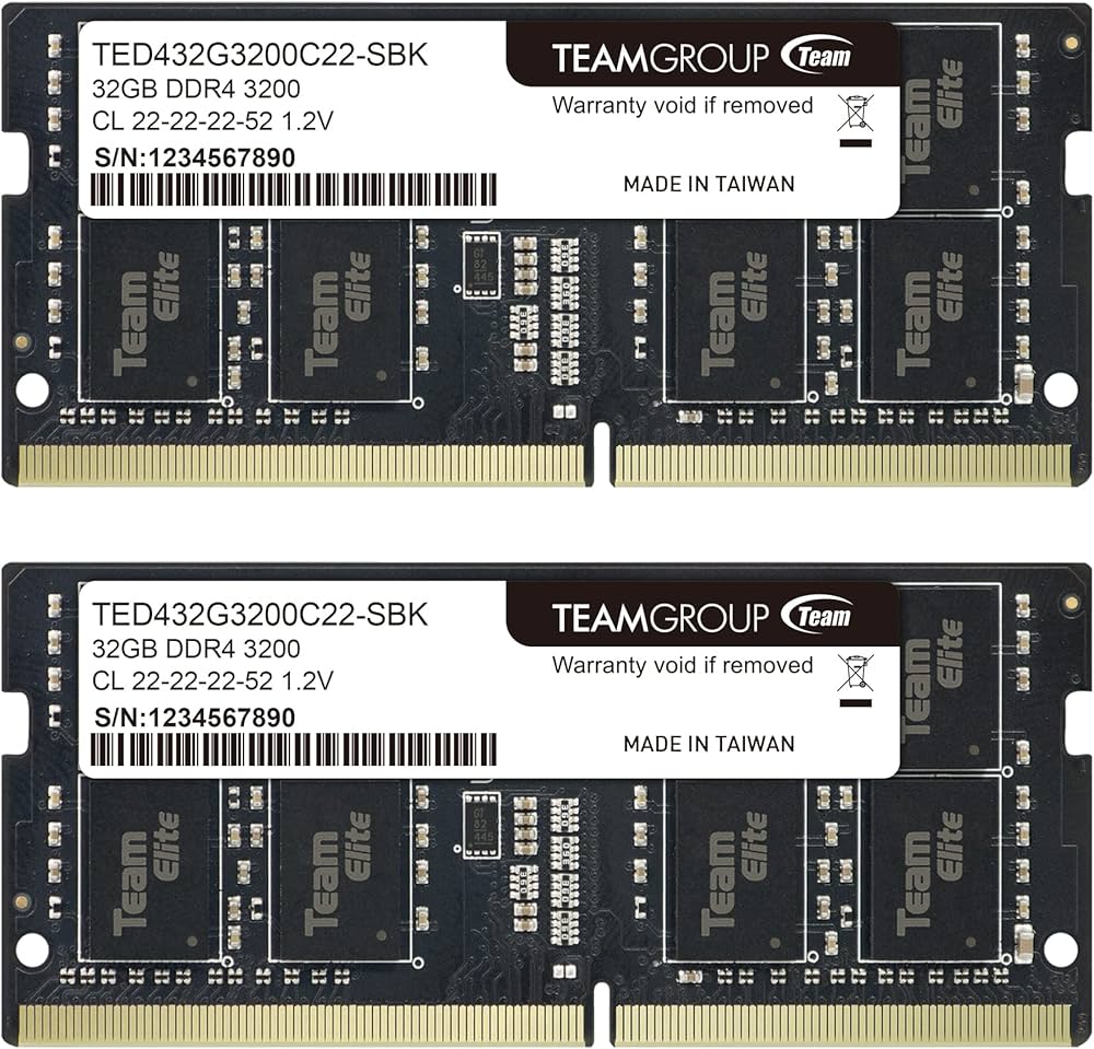 TEAMGROUP Elite DDR4 64GB Kit (2 x 32GB) 3200MHz PC4-25600 CL22
