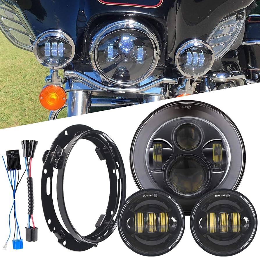 Amazon | 7インチLEDヘッドライト、4.5インチフォグパッシングライト
