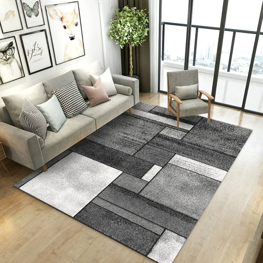 Amazon｜[CUNW] 幾何学柄 ラグ カーペット ラグマット 長方形 洗える