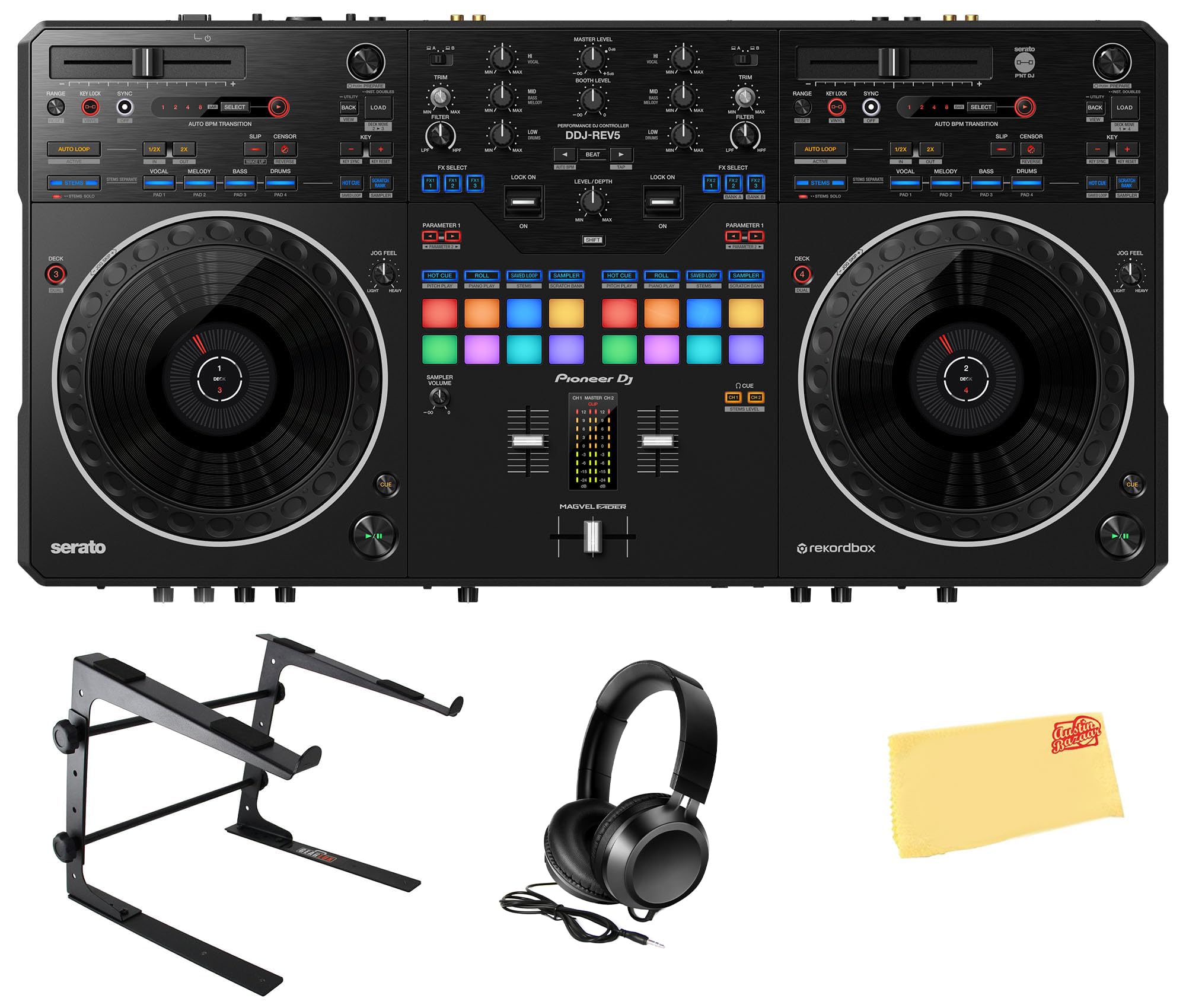 Amazon.com: Pioneer DDJ-REV5 4-Deck DJ Controller - Black Bundle
