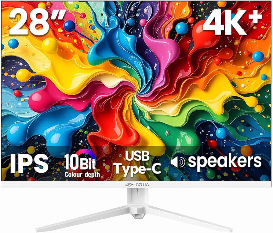 Amazon.com: CRUA 28 Inch White Monitor, 4K UHD+ 3840×2560 IPS 60Hz