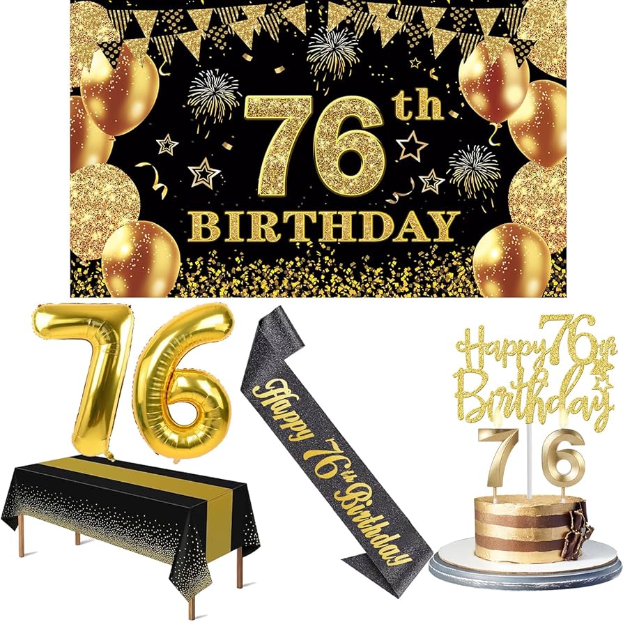 Amazon.com: 76th Birthday Decorations Men Women with 76th Birthday