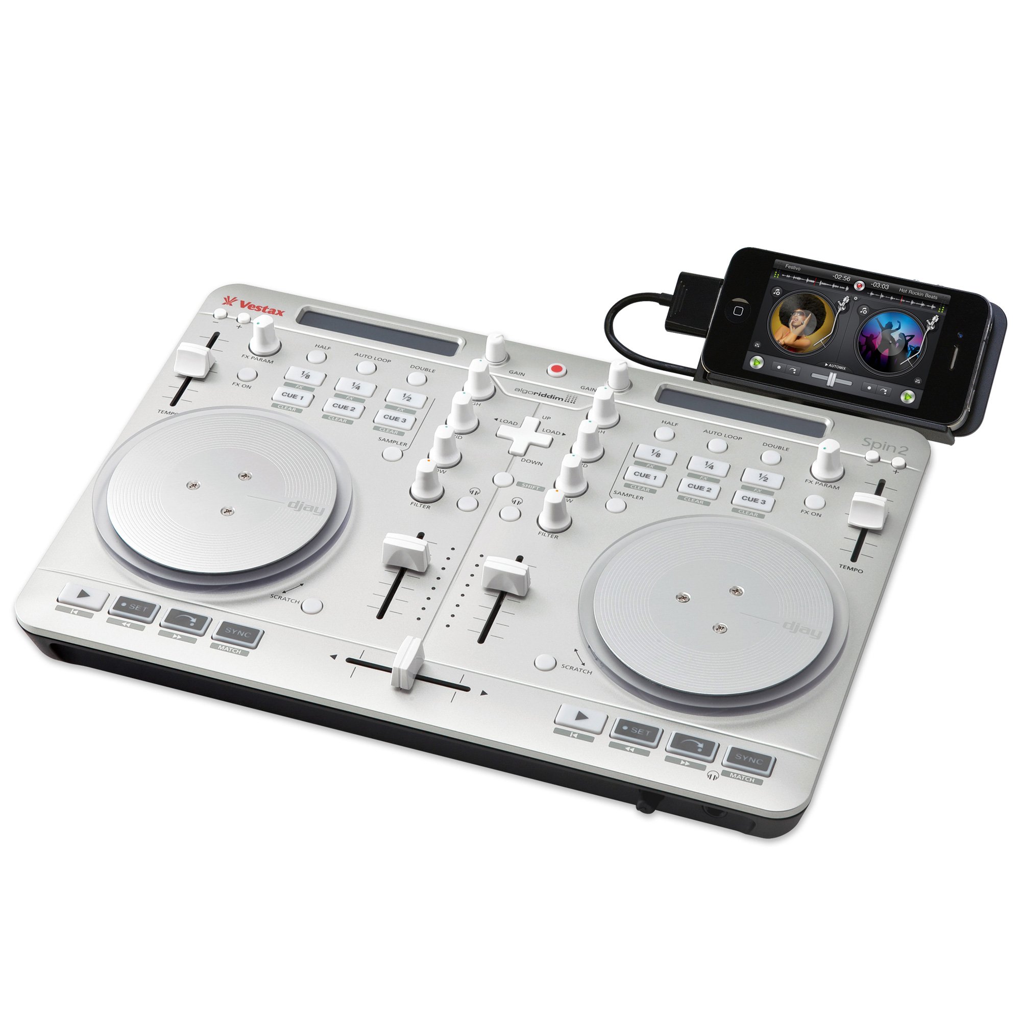 Amazon | Vestax DJコントローラー Spin2 シルバー iPhone/iPad/iPod