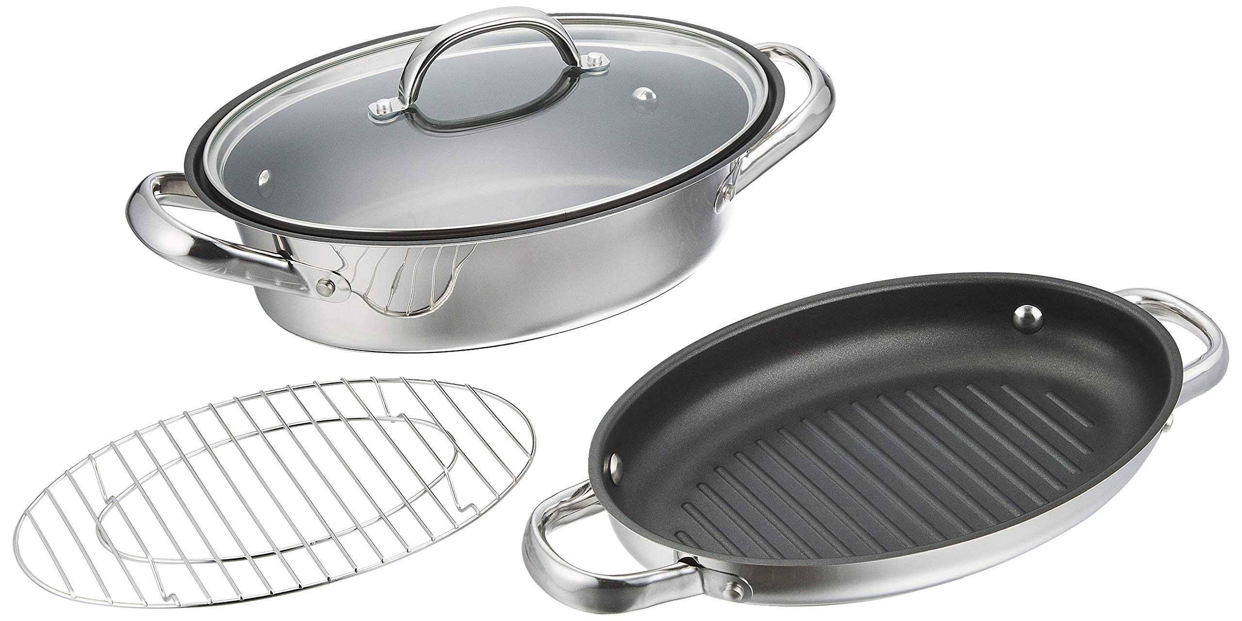 Amazon.co.jp: マイヤー(Meyer) オーバルパン ステンレス ふっ素樹脂