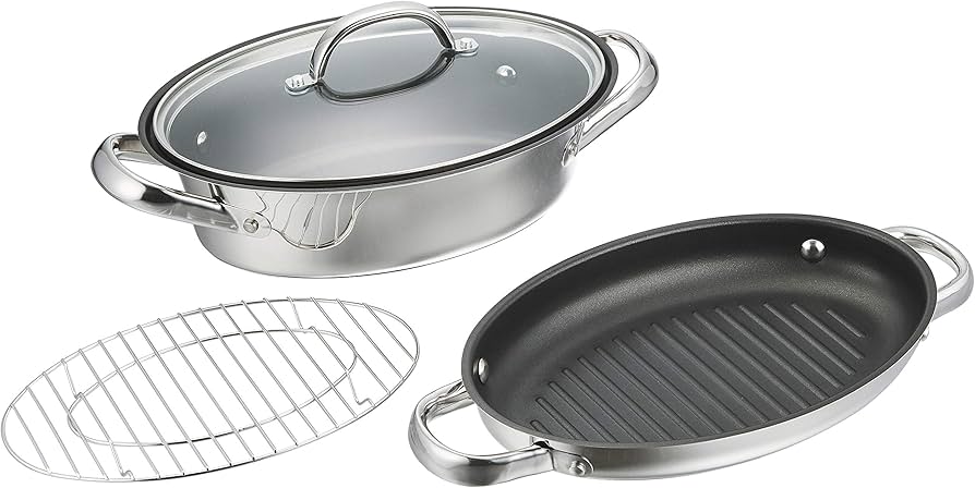 Amazon.co.jp: マイヤー(Meyer) オーバルパン ステンレス ふっ素樹脂