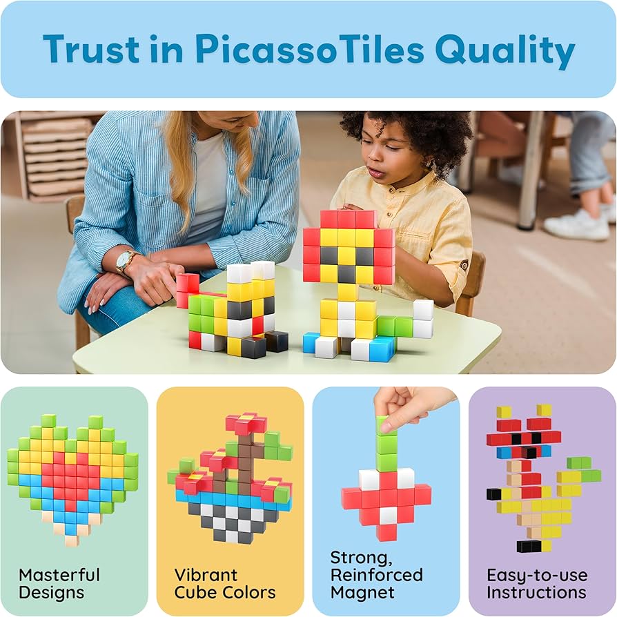 Amazon.com: PicassoTiles 102pcs Pixel Magnetic Puzzle Cube 1