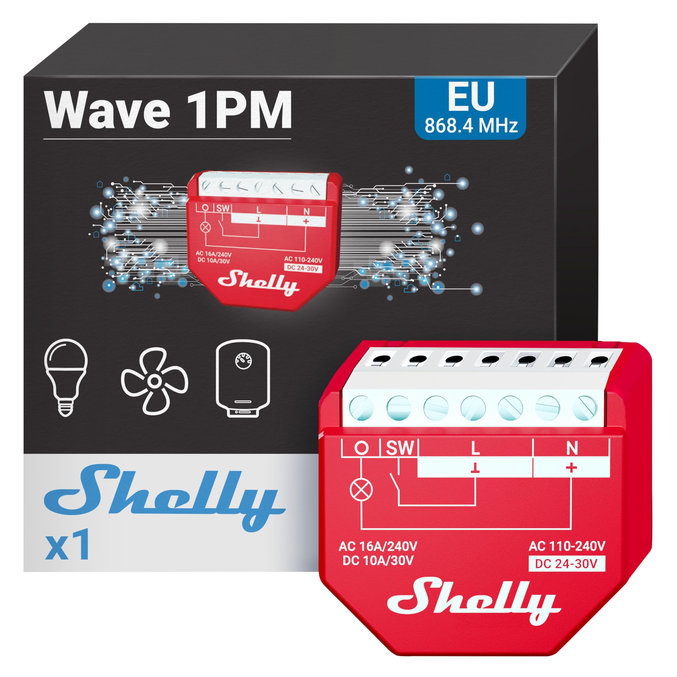 Amazon.co.jp: Shelly Wave 1PM Z-wave スマートスイッチリレー 1