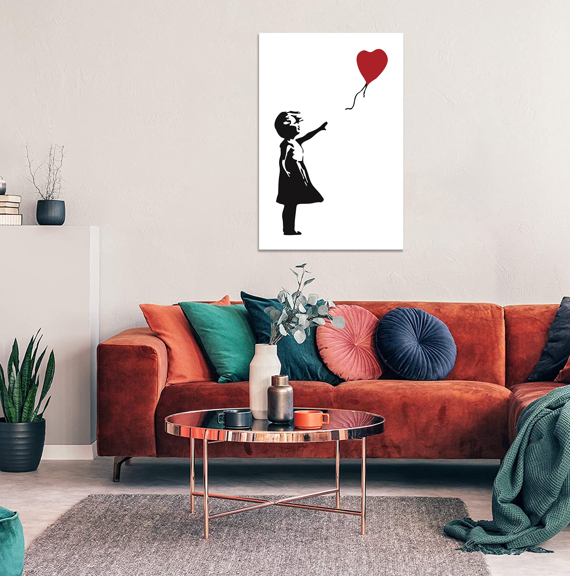 Amazon.co.jp: バンクシー アートパネル 特大 Banksy 風船と少女 絵画