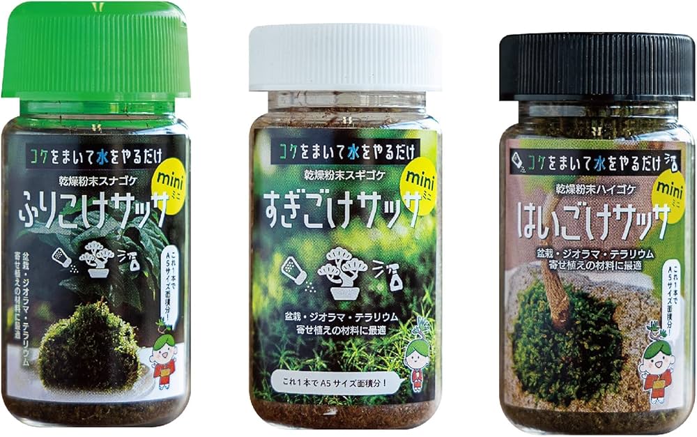 Amazon.co.jp: 【コケサッサmini 3種セット】コケをまいて水をやるだけ