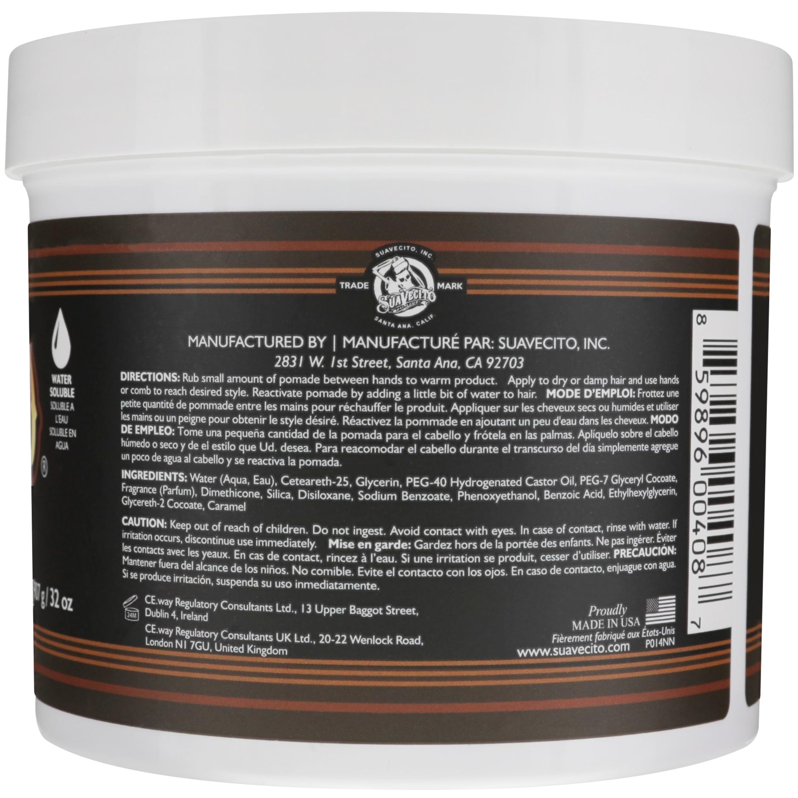 Amazon | Suavecito ポマード、32液量オンス 32オンス | Suavecito