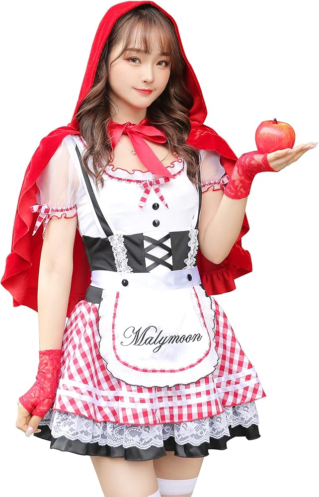 Amazon.co.jp: [Malymoon] ハロウィン コスプレ 赤ずきん 赤 レッド
