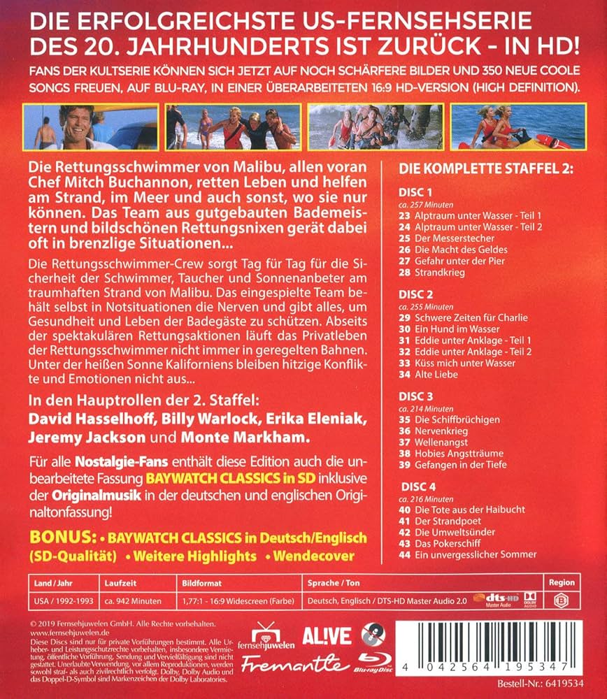 Amazon.com: Baywatch - (Season 2)- 4-Disc Set ( Bay watch - Entire