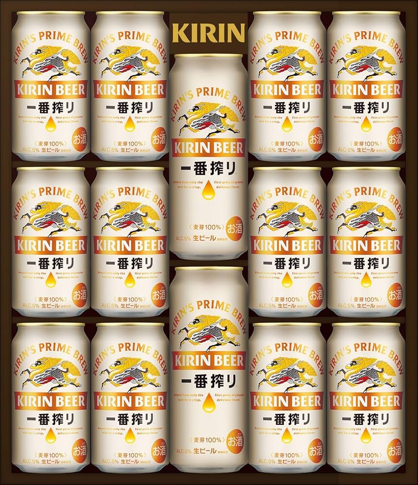 Amazon.co.jp: 一番搾り ビールギフト 350ml×12本 500ml×2本 キリン一