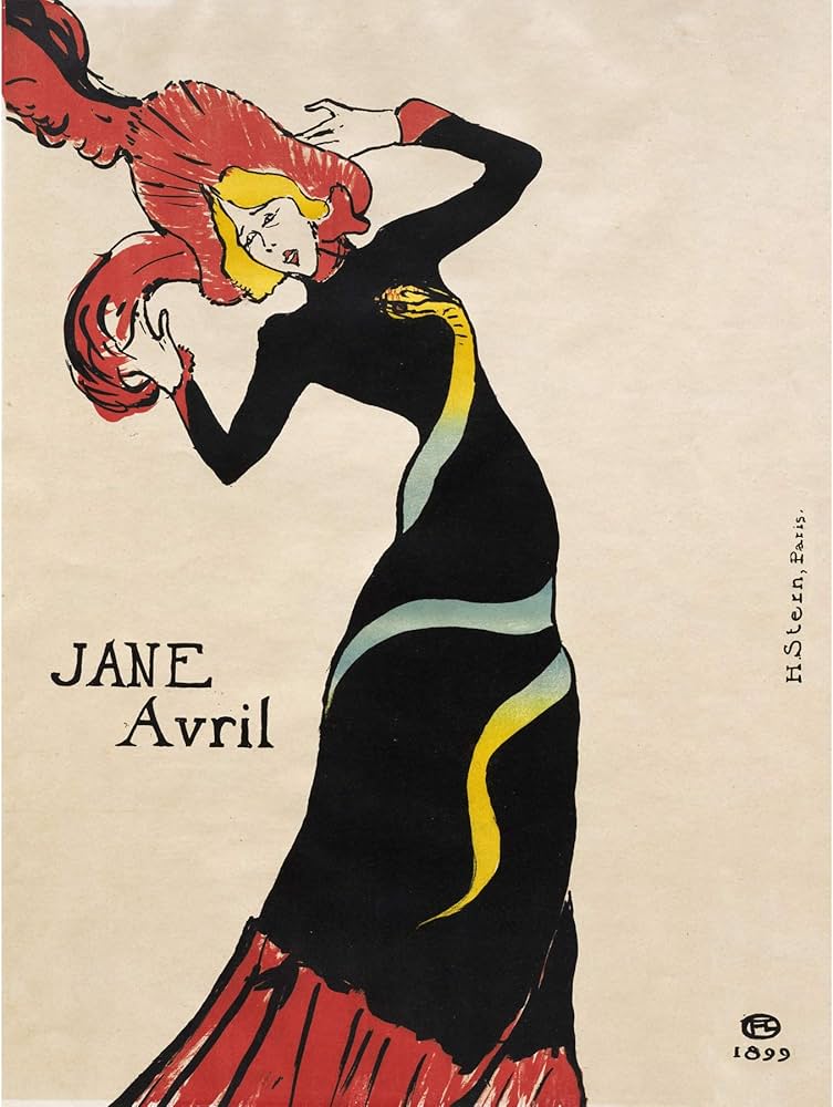 Amazon.co.jp: Toulouse Lautrec Jane Avril 1899 Large XL Wall Art