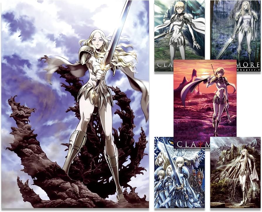 Claymore Poster，Set of 6, Claymore Anime Poster，Modern Print