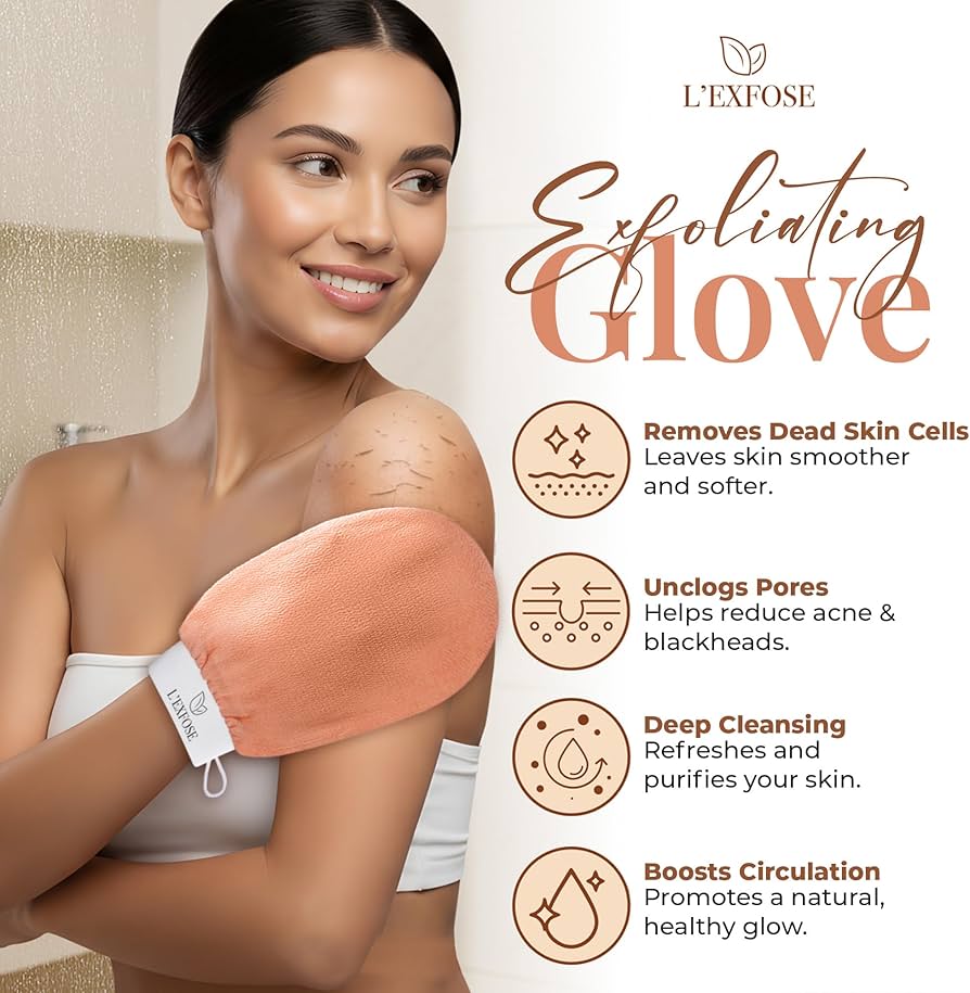 Amazon.com: L'Exfose Kessa Hammam Deep Exfoliating Glove 2pc