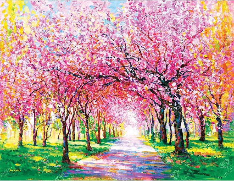 Amazon.com: DIAMOND ART CLUB Cherry Blossom Trees Diamond Painting
